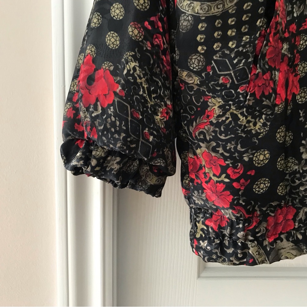 JUHLI Lightly Quilted Floral Print Fully Lined Long Sleeve Button Down J… - Picture 6 of 8